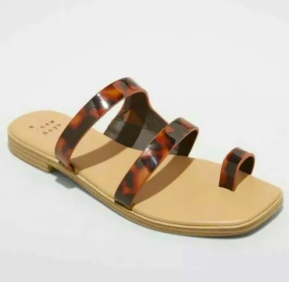 a new day Shoes - Women’s slide sandals Marilyn tortoise print toe loop A new day size 9.5 NEW